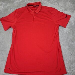 Nike Golf Dri-fit‎ Men Size M Polo Shirt Red Short Sleeve Breathable